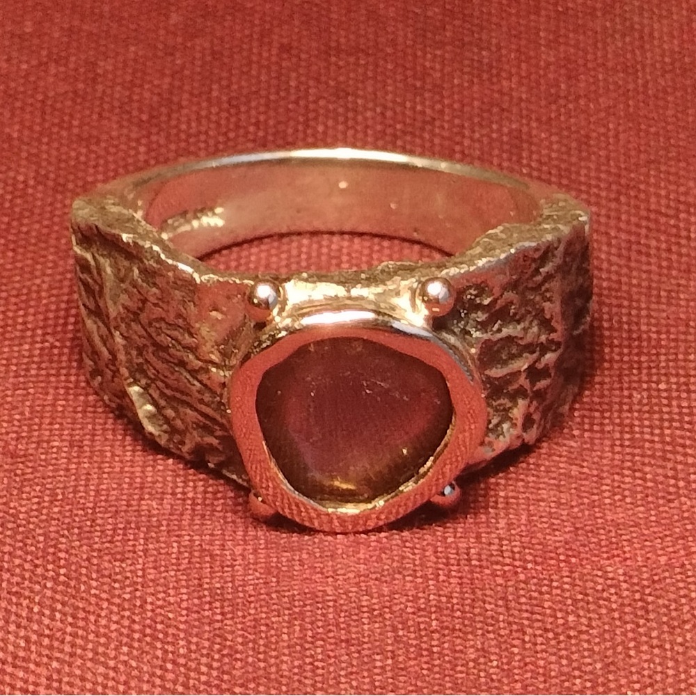 Sterling Silver + 18K Bicolor Tourmaline Ring Size 7